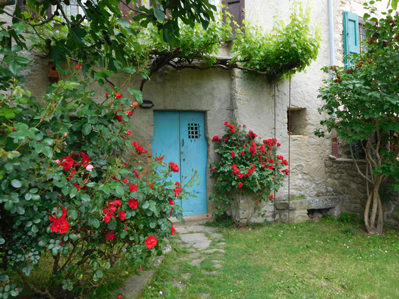 Behind the blue door